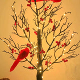 Strahlender Vintage-Baum mit Kardinälen