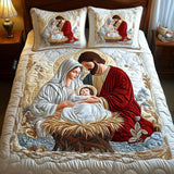 Gestepptes Bettwäsche-Set aus 3 Teilen - Magie des Weihnachtsmanns