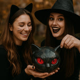 Wächterkatze aus schwarzem Stein