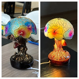 Boho-Chic-Lampe mit Pilz und Blume
