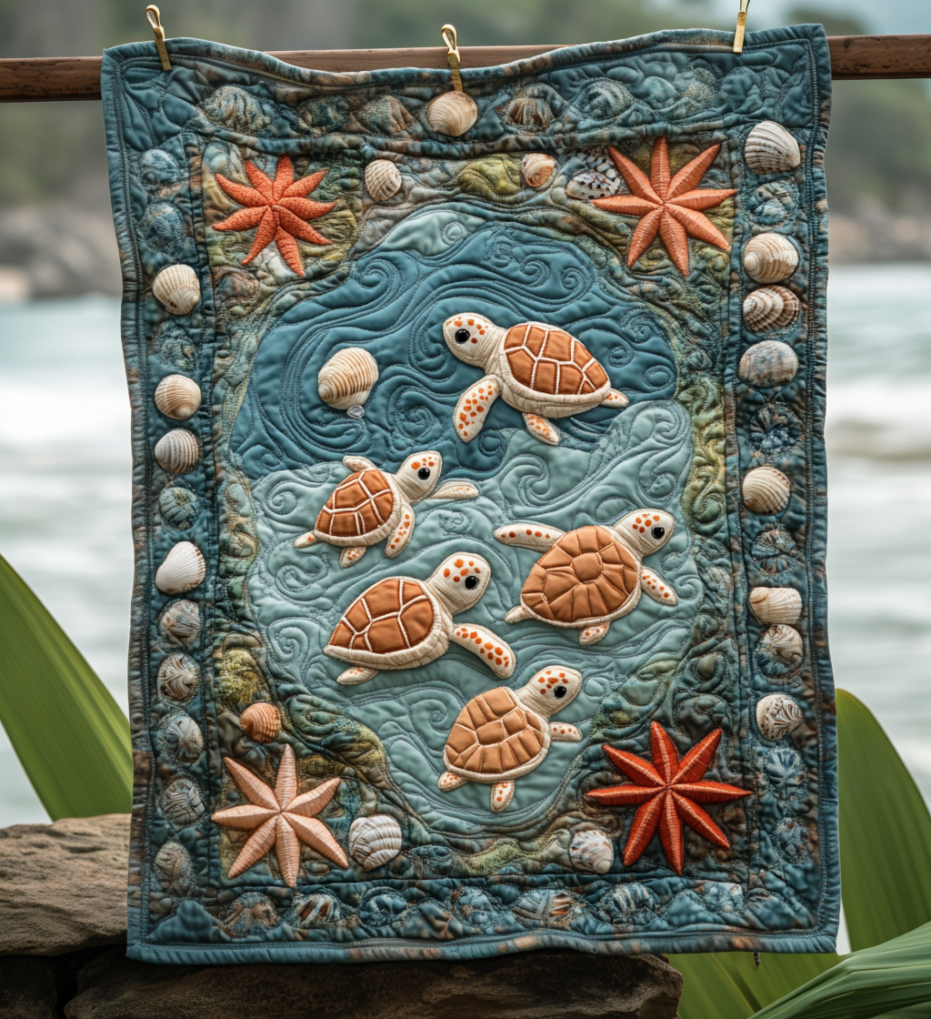 Femke - Textile Wandkunst Fantastico aus Schildkröten