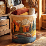 Gepolsterter Wäschekorb - Herbstfluss