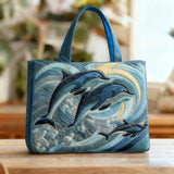 Handgefertigte Tote Bag - Delfin des Ozeans