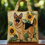 Handgefertigte Tote Bag - Deutscher Schäferhund, Blumig