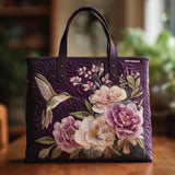 Handgemachte gewattete Tasche - Kolibris und Orchideen