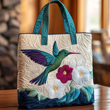 Gesteppte Tasche - Kolibri und weisse Blume
