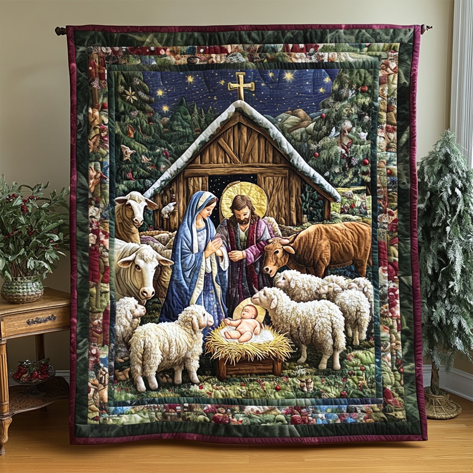 Wendy - Textile Wandkunst Weihnachten Bethlehem