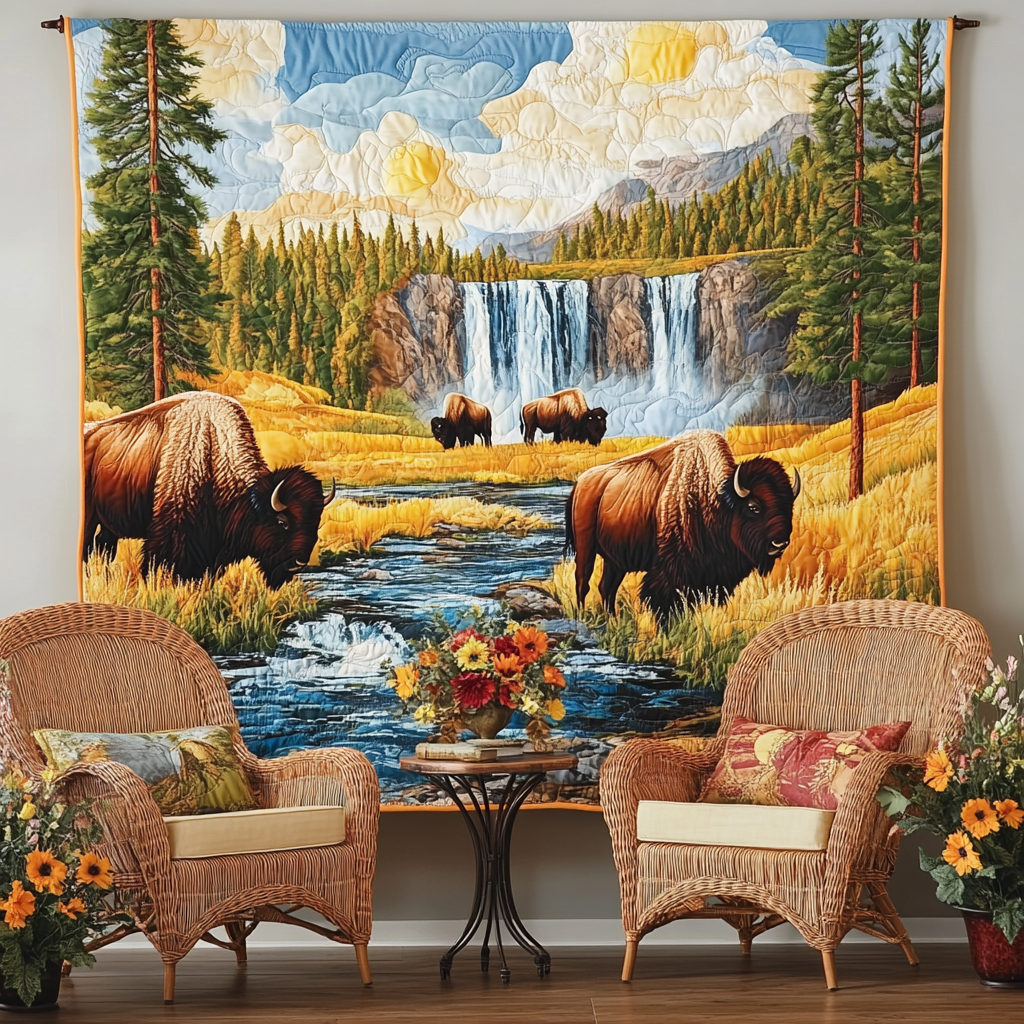 Lieke - Textile Wandkunst Bison