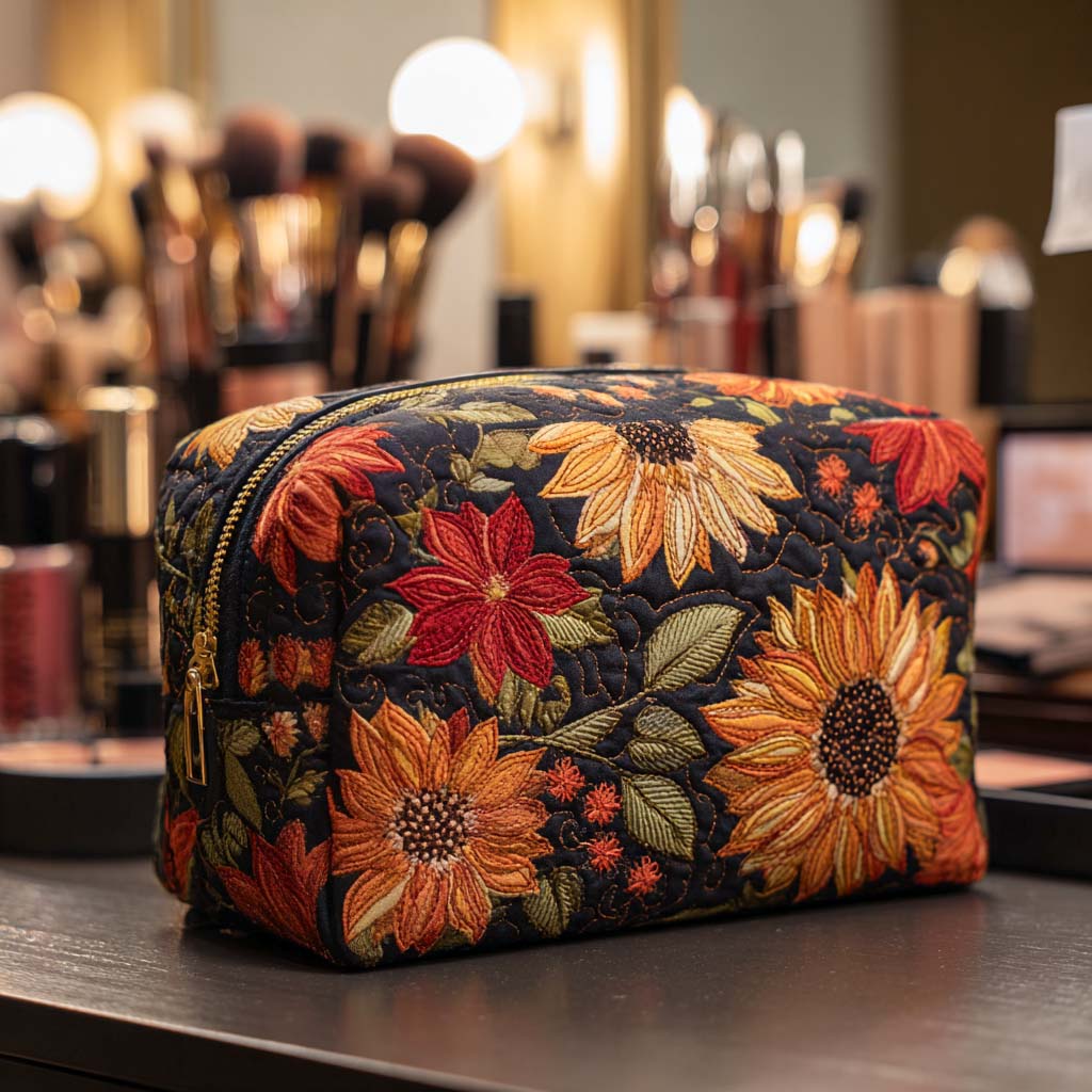 Liv - Gewattete Kulturtasche Elegante Blume