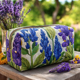 Suze - Gewattete Kulturtasche Besticktes Blumenmotiv