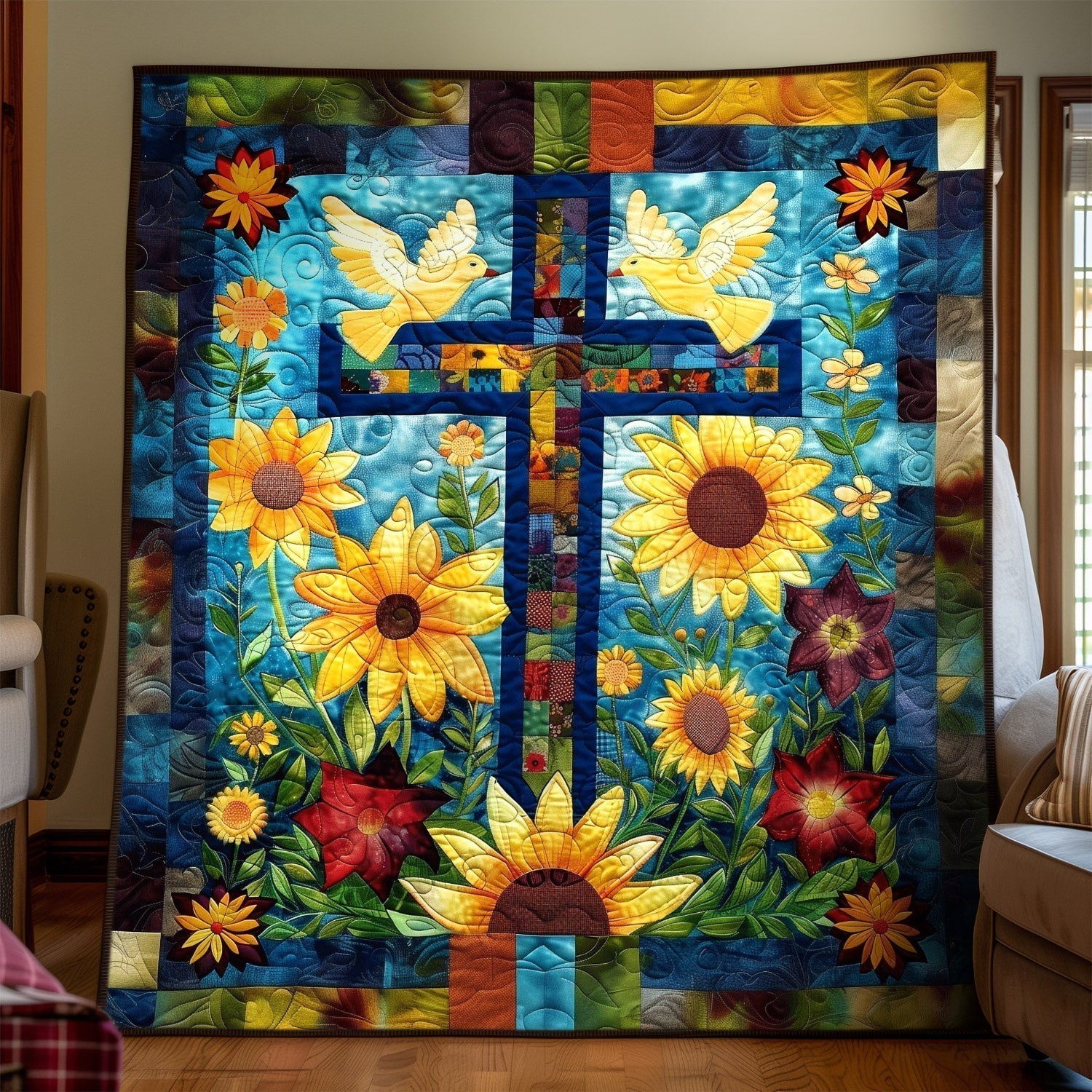 Eva - Textile Wandkunst Glaube in Blume