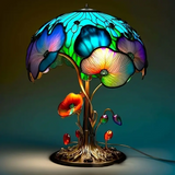 Boho-Chic-Lampe mit Pilz und Blume