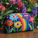 Iris - Gewattete Kulturtasche Boho Pilze