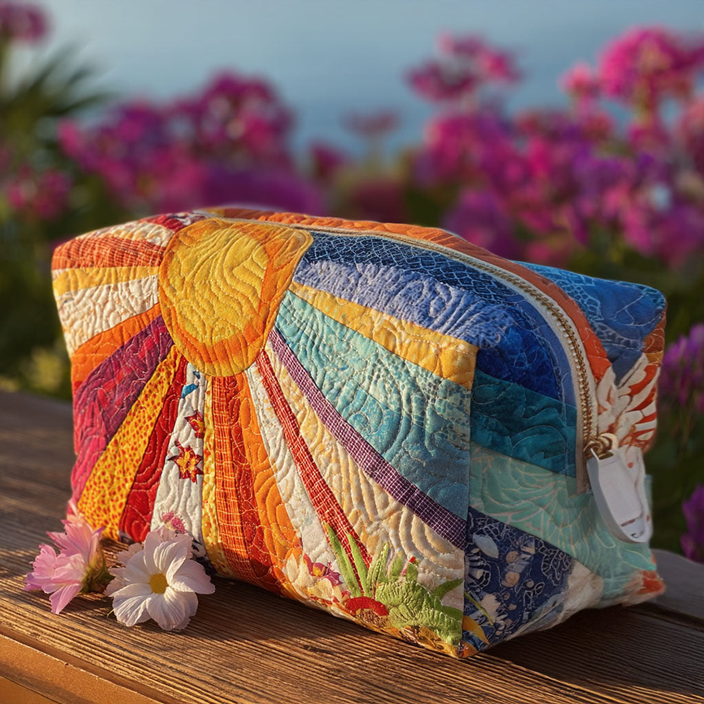 Britt - Gewattete Kulturtasche Boho-Strahlen
