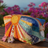Britt - Gewattete Kulturtasche Boho-Strahlen