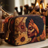 Yara - Gewattete Kulturtasche Besticktes Blumenmotiv