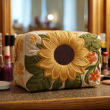 Sanne - Gewattete Kulturtasche Besticktes Blumenmotiv