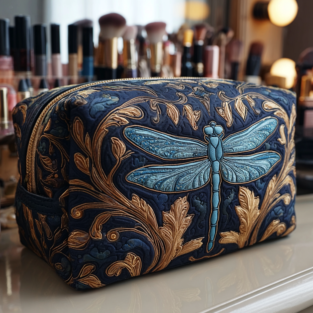 Lieze - Gewattete Kulturtasche Glänzende Libelle