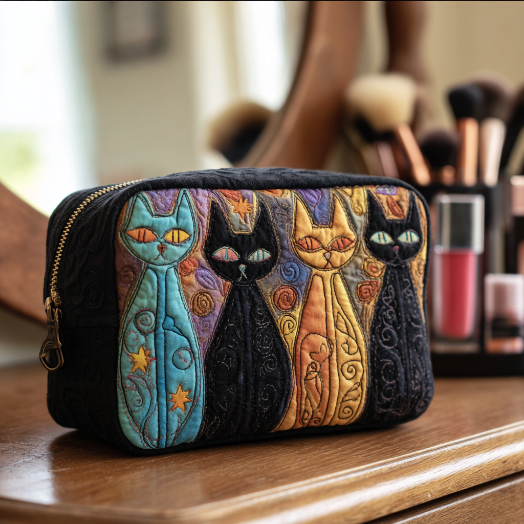 Sophie - Gewattete Kulturtasche Träumende Katze