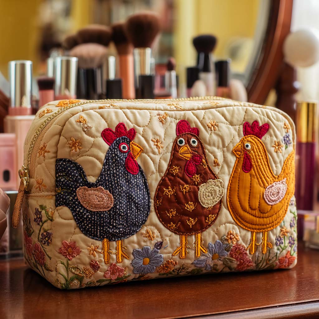 Wendy - Gewattete Kulturtasche Dekoratives Huhn