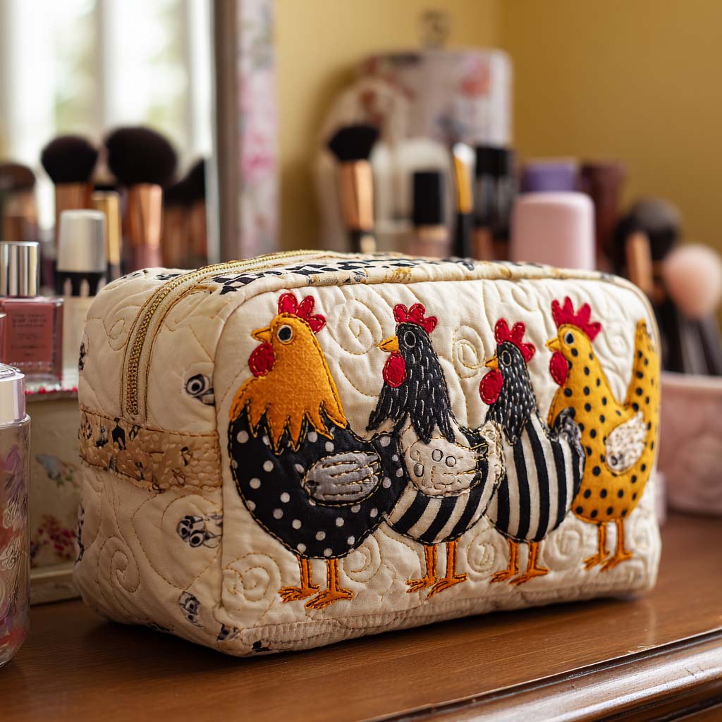 Ingrid - Gewattete Kulturtasche Niedliches Huhn