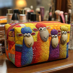 Nina - Gewattete Kulturtasche Farbenfroher Quiltprint