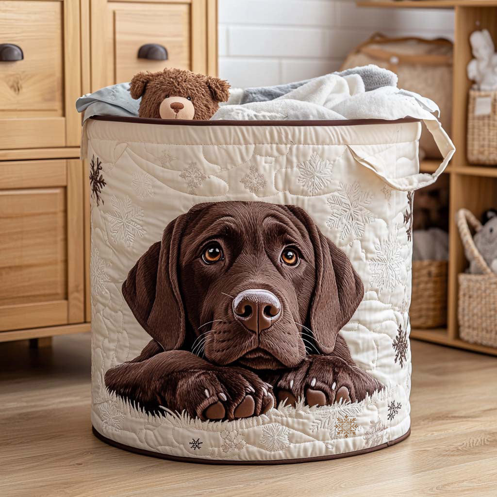 Gefütterter Wäschekorb - Kuschelhündchen