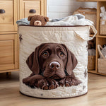 Gefütterter Wäschekorb - Kuschelhündchen