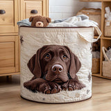 Gefütterter Wäschekorb - Kuschelhündchen