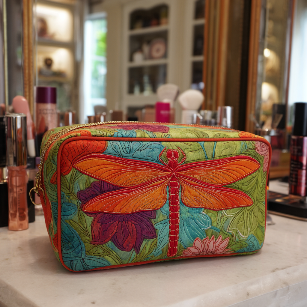 Veerle - Gewattete Kulturtasche Dornen und Blumen