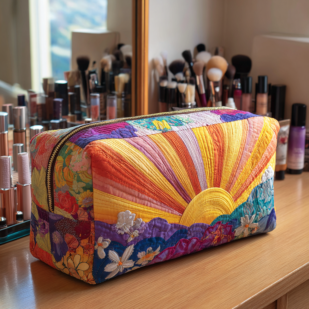 Wies - Gewattete Kulturtasche Blumen bei Sonnenaufgang