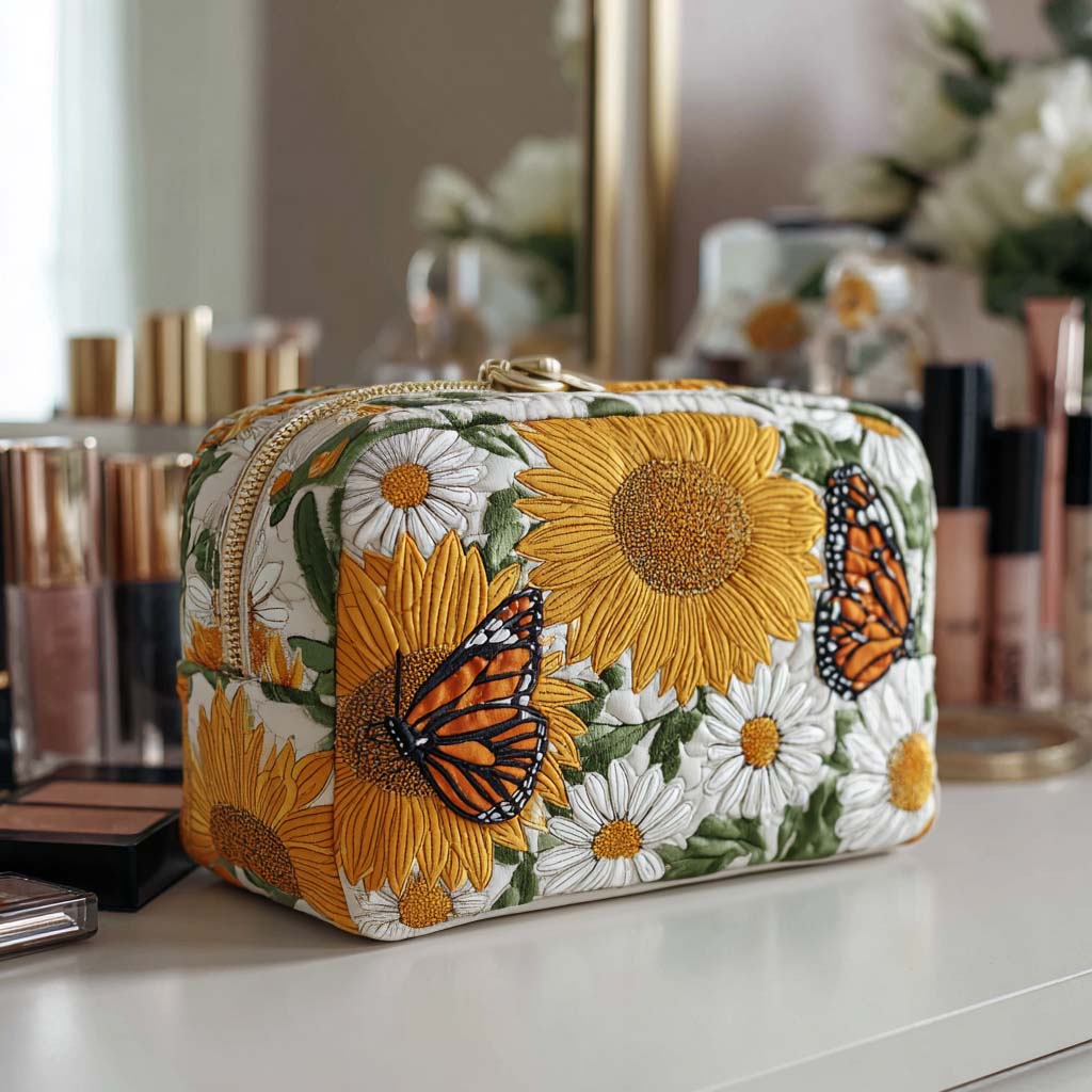 Julia - Gewattete Kulturtasche Blumenmuster
