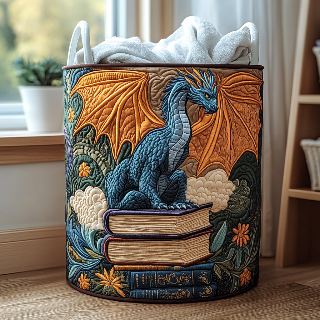 Gefütterter Wäschekorb - Walddrache