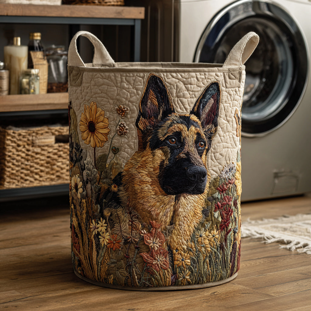 Gepolsterter Wäschekorb - Deutscher Schäferhund