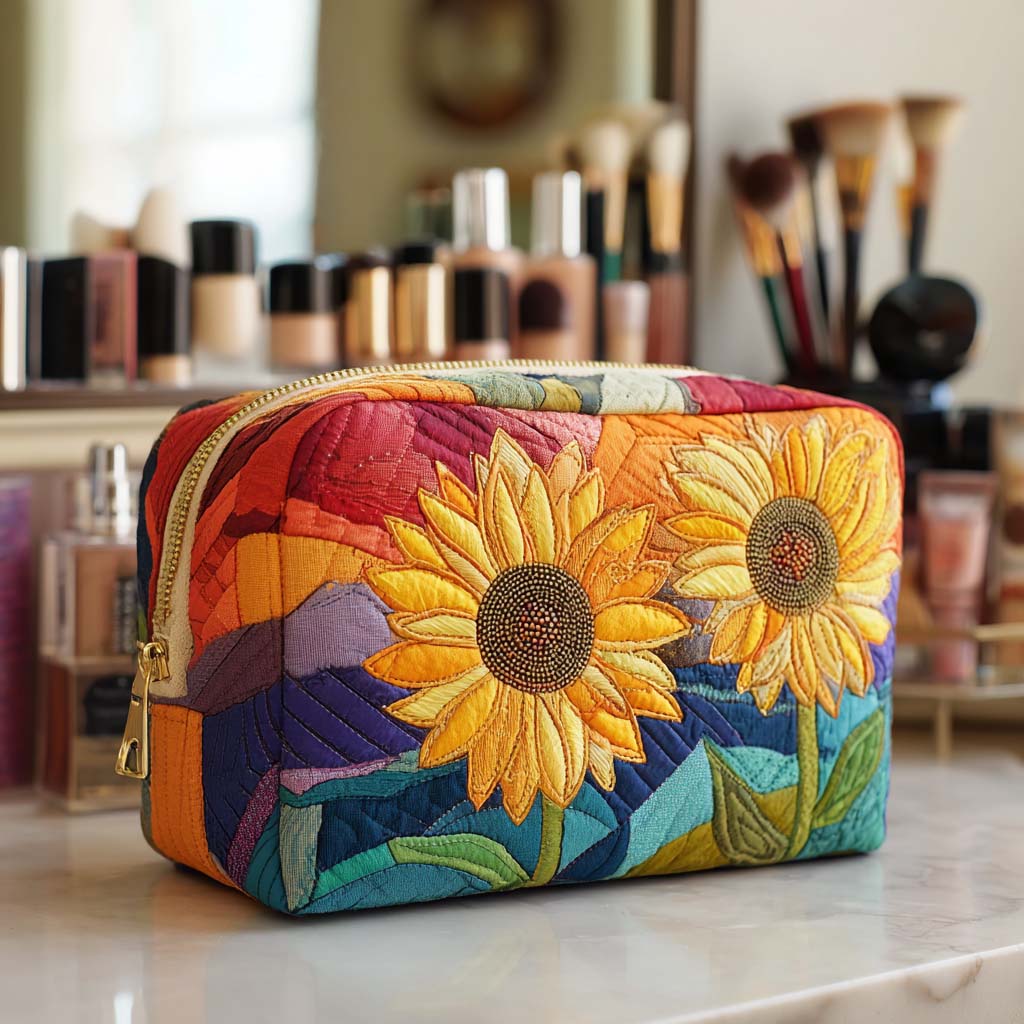 Godelieve - Gewattete Kulturtasche Goldene Blume