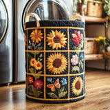Gesteppter Wäschekorb - Sonnenblume