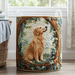Gepolsterter Wäschekorb - Golden-Retriever-Feld