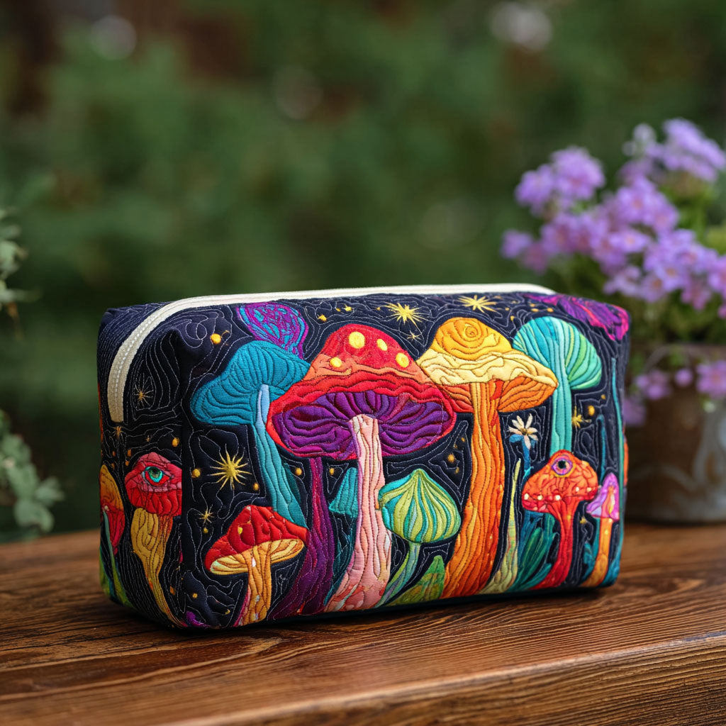 Willemien - Gewattete Kulturtasche Retro-Pilze
