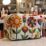 Truus - Gewattete Kulturtasche Fröhliche Blume