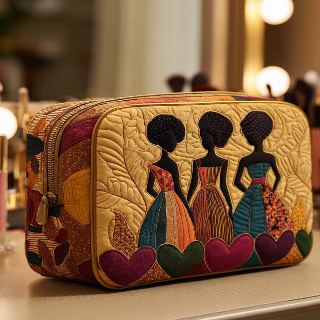 Astrid - Gewattete Kulturtasche Herzen der Freundschaft