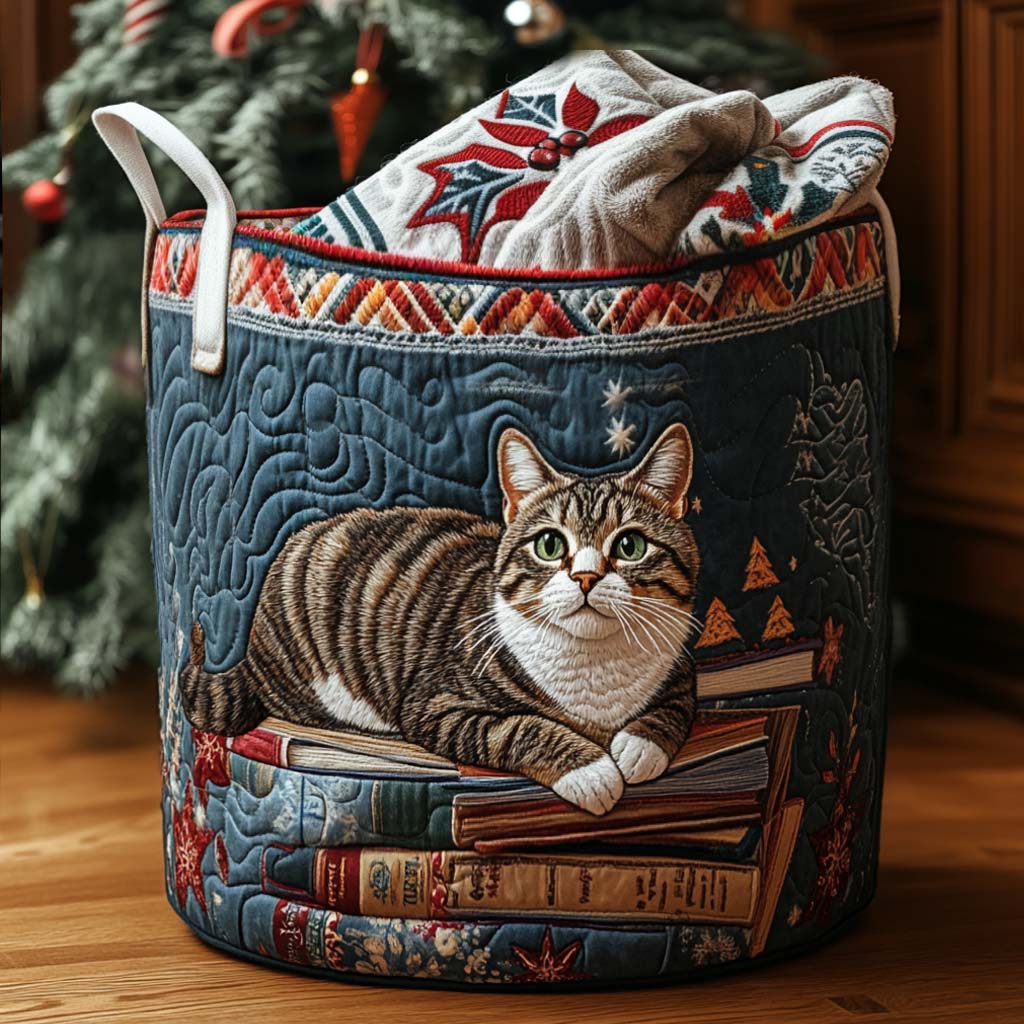 Gepolsterter Wäschekorb - Weihnachtsmotiv