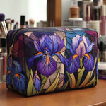 Denise - Gewattete Kulturtasche Besticktes Blumenmuster