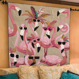 Carlijn - Gewattete Decke Tropischer Flamingo-Genuss