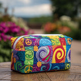 Hanne - Gewattete Kulturtasche Quilt und Friedenssymbol