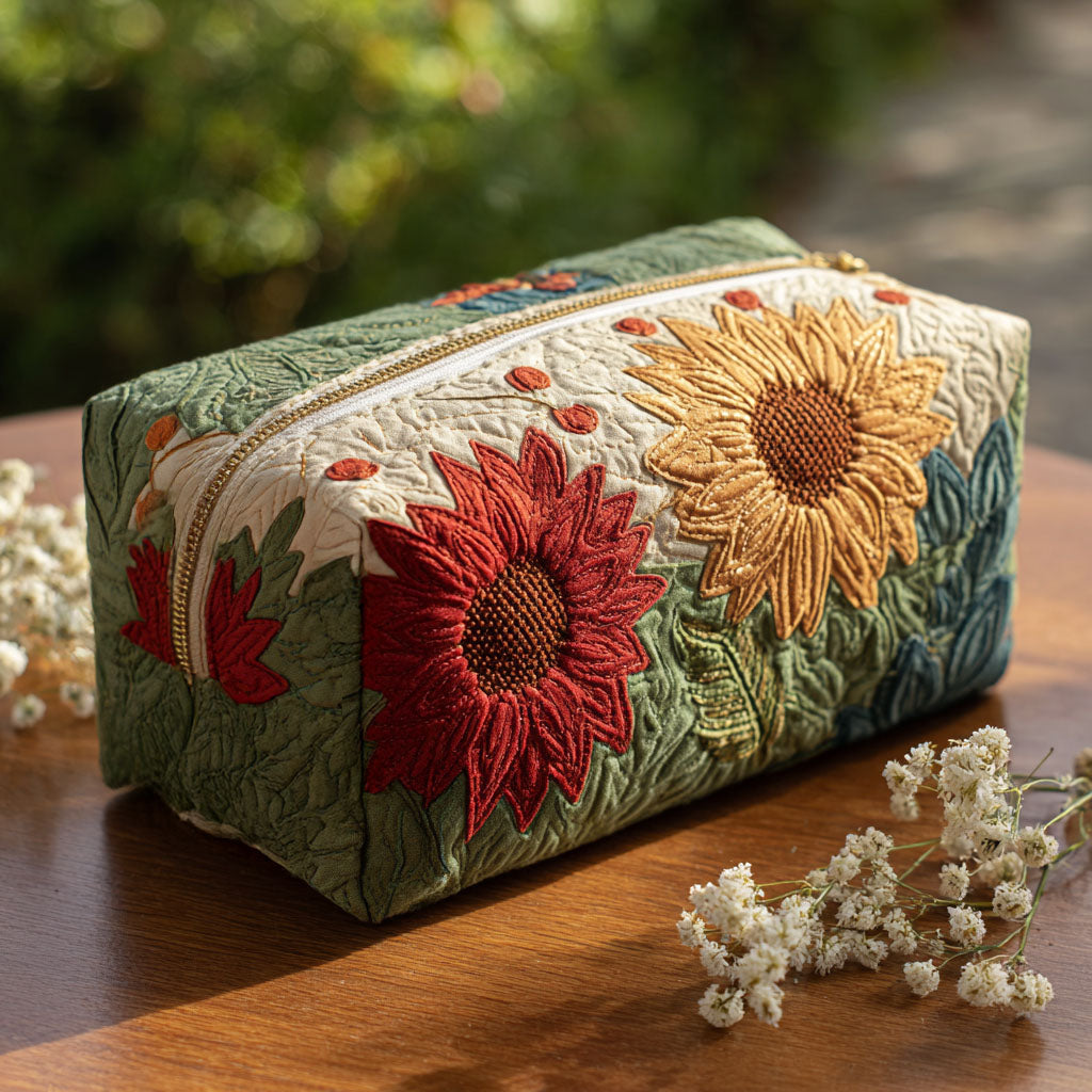 Fleur - Gewattete Kulturtasche Gesteppte Blumen