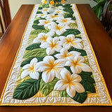Gesteppte Tischdecke - Frangipani-Blüten