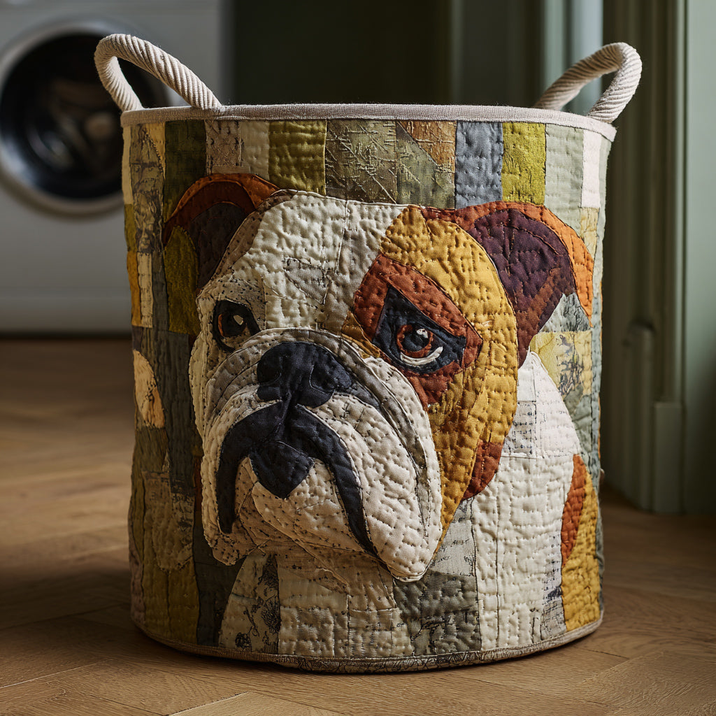 Gepolsterter Wäschekorb - Rustikale Bulldogge