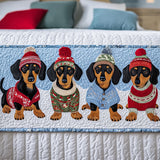 Lieke - Gewattete Tagesdecke Weihnachts-Dackel