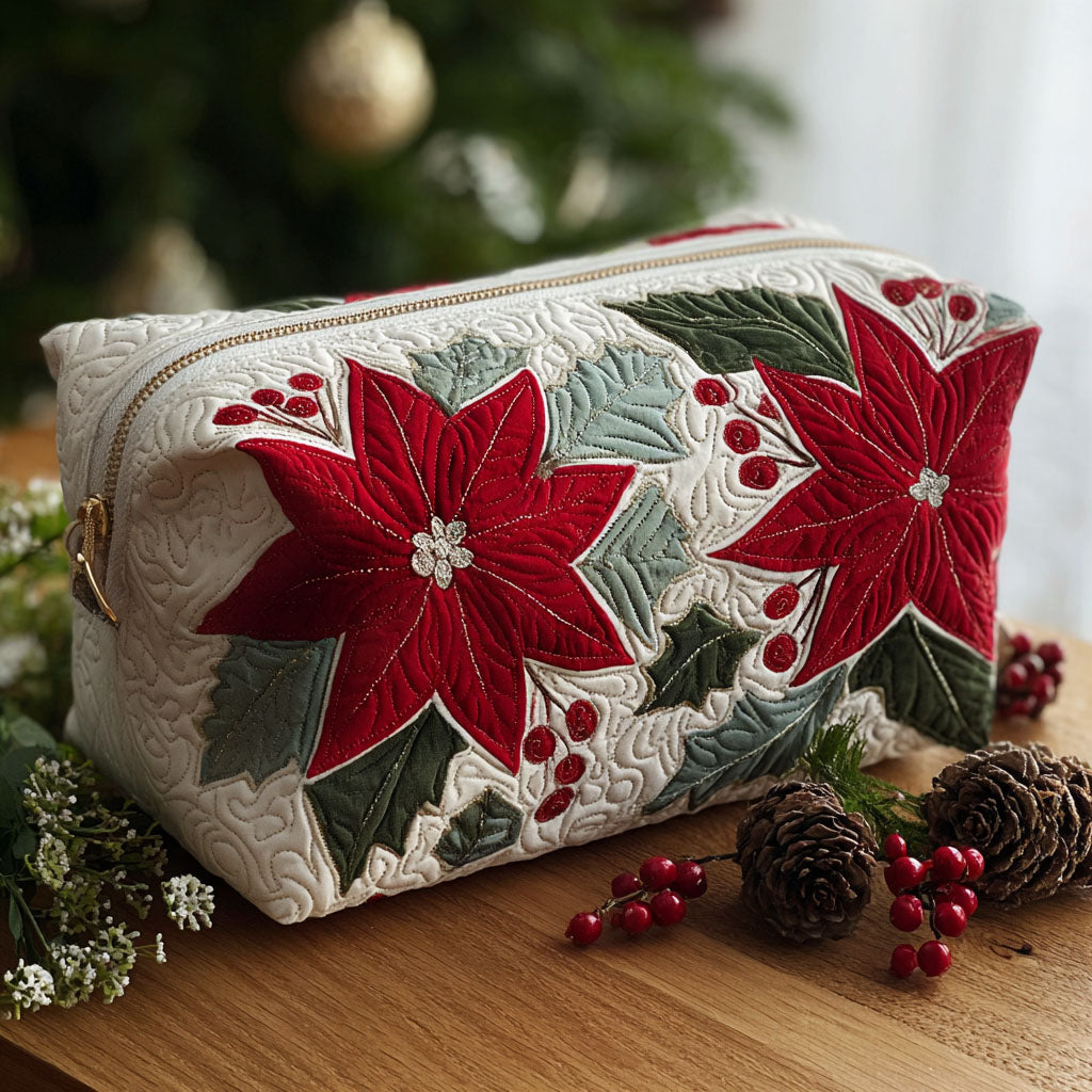 Annemiek - Gewattete Kulturtasche Scharlachrote Blume