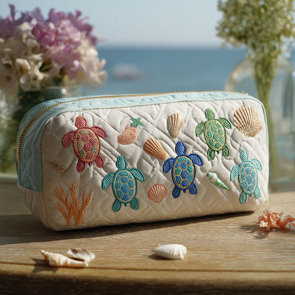 Fenna - Gewattete Kulturtasche Meeres-Inspiration